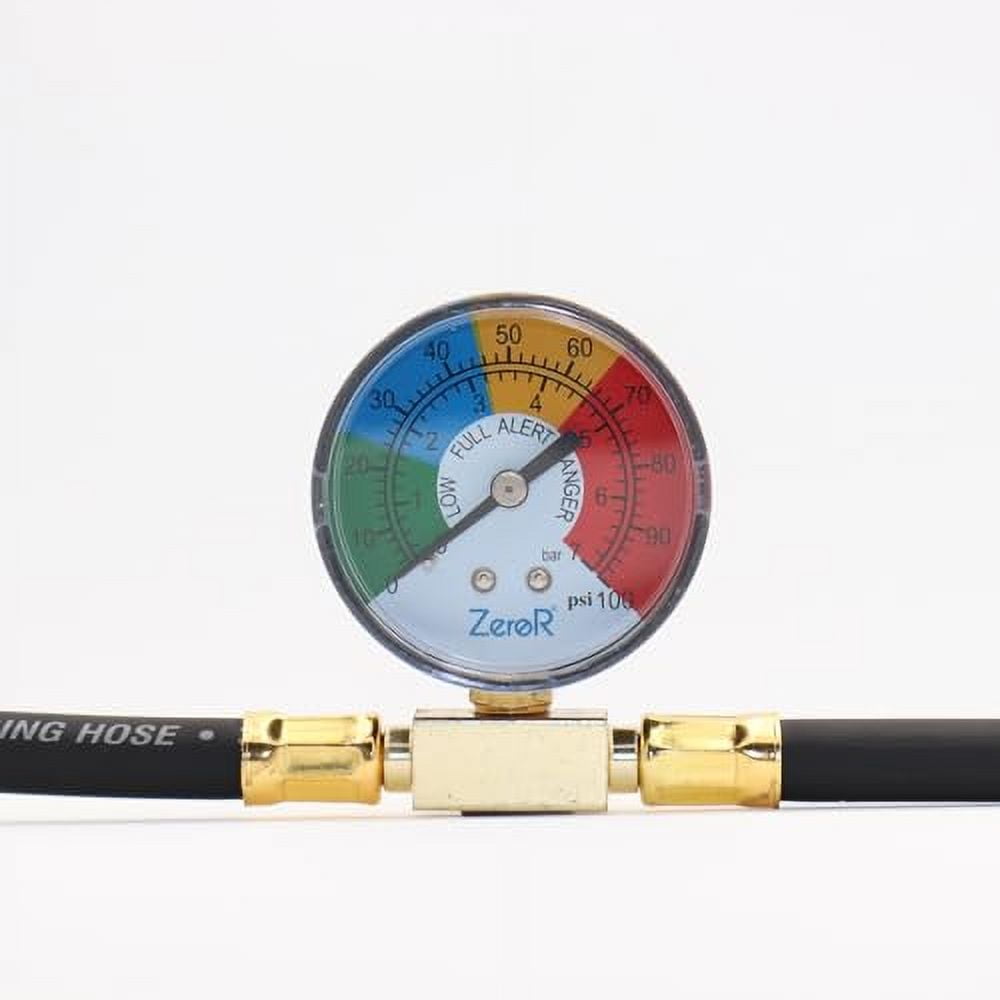 ZeroR R1234YF Refrigerant Recharge Kit | 24" HD Can Tap Gauge | 8oz R1234YF (1 Can)