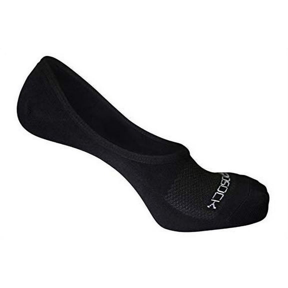 ZeroSock Mens Bamboo Super Low Invisible Socks With Mesh Ventilation with Anti-Slip Gel Heel Grip (4 Pairs Per Box) (Men's Size 10.5-12, Black)