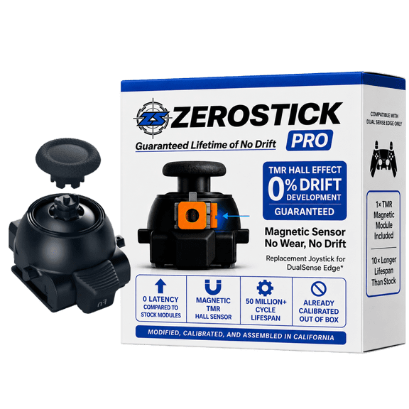 ZeroStick Pro Custom TMR Hall Effect Joystick Module Compatible with PS5 DualSense Edge TMR Drift Free Magnetic Stick Replacement 1X High Precision Long Life Design