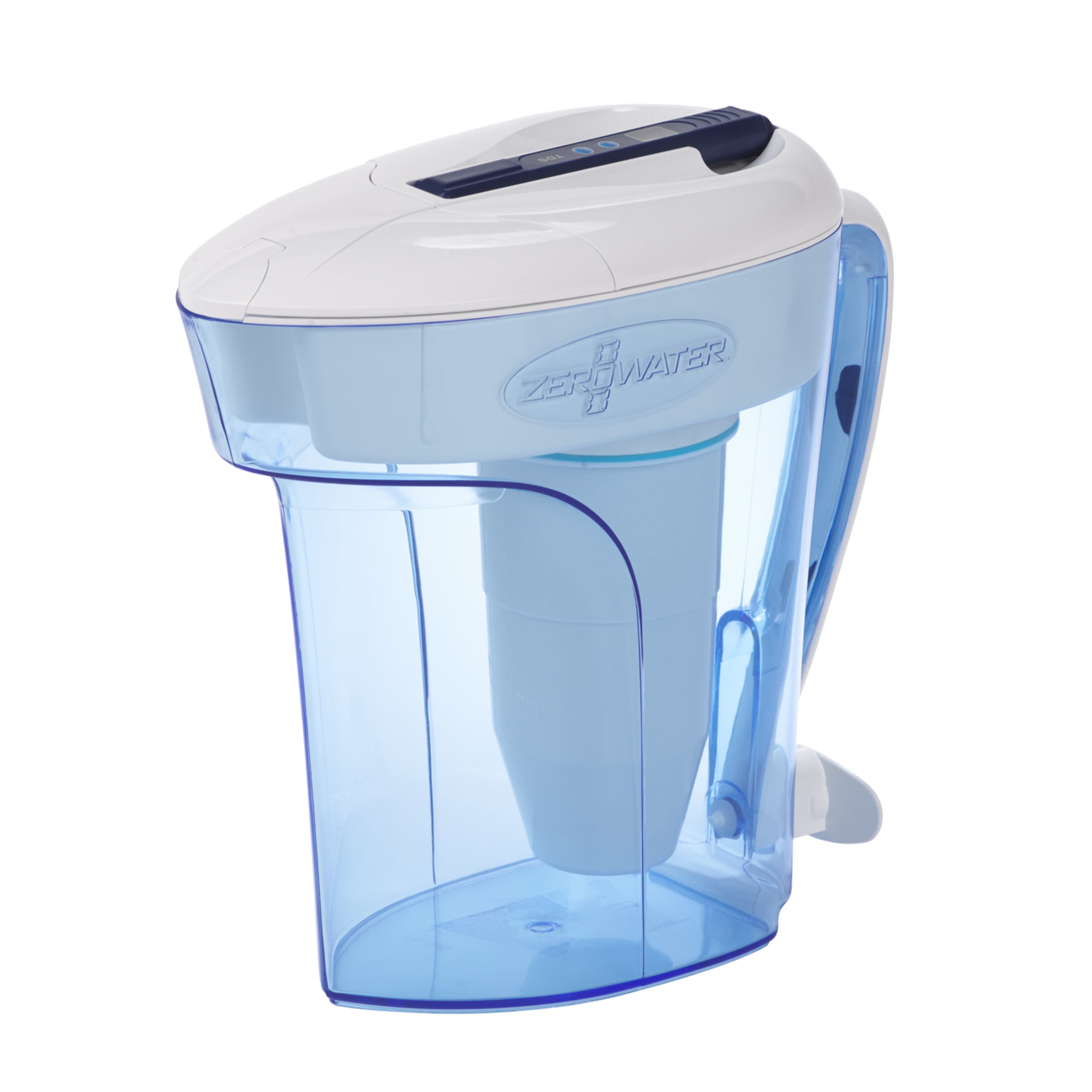 ZeroWater 12-Cup Blue Water Filtration Pitcher with Activated Carbon Filter