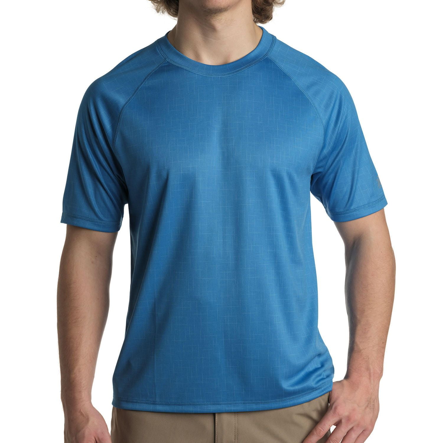ZeroXposur Men's Short Sleeve Rash Guard Sun Protection Tee (Blue, XL