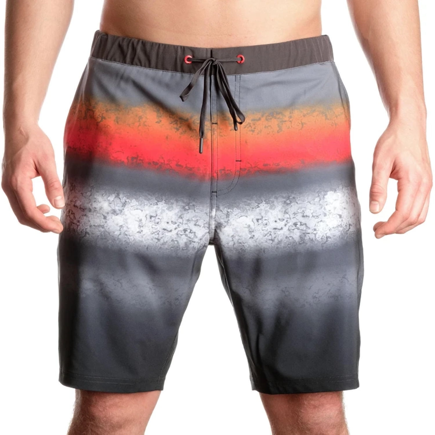 ZeroXposur Men's Stretch Swim Trunks w/ Diagonal Pocket (Black Waxed