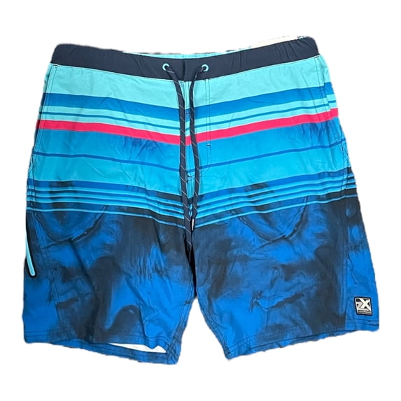 ZeroXposur Men's UPF 50+ Sun Protection Quick Dry Swim Trunks (Navy Ibiza, XXL)