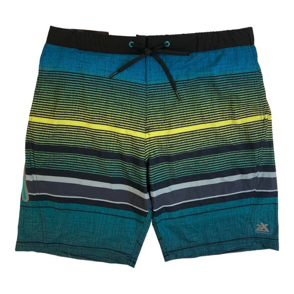 ZeroXposur Men's UPF 50+ Sun Protection Quick Dry Swim Trunks (Teal Koa, M)