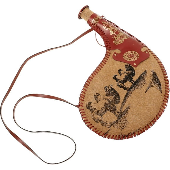 Zerodeko Bota Wine Bag For Water, Spanish Leather Wine Bota Large Canteen Pirate Flask With Strap Flask Pouch Container Bag Travel Water Bottle With Shoulder Strap For Travel Camping Hiking