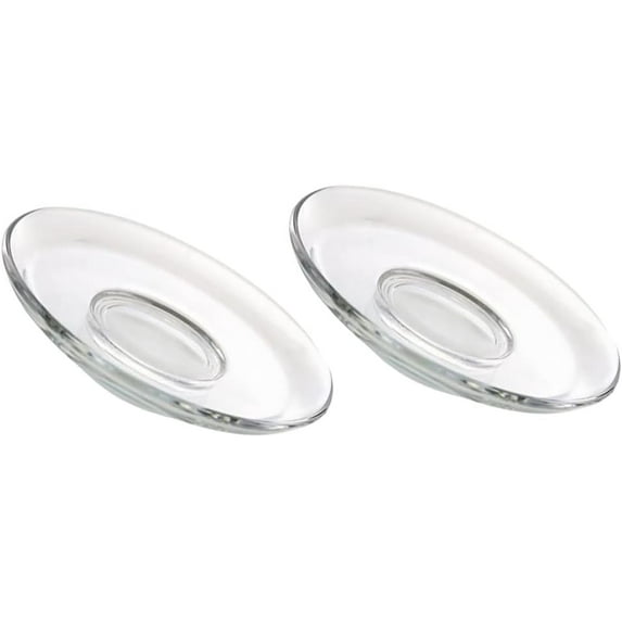 Zerodeko Clear Saucer Plates glass tea saucers snack plate: 2pcs 12cm coffee cup saucers clear sauce dish sushi vinegar dipping plate condiment dish mini appetizer plate for party Cupcake Plate