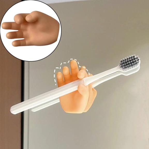 Zerodeko Funny Toe Foot Shape Toothbrush Holder With Suction Cup Home Bathroom Finger and Toe Toothbrush Holder Cable Line Organizer Fun Resin Pen Pencil Holder A Fun Finger Rack Clearance!