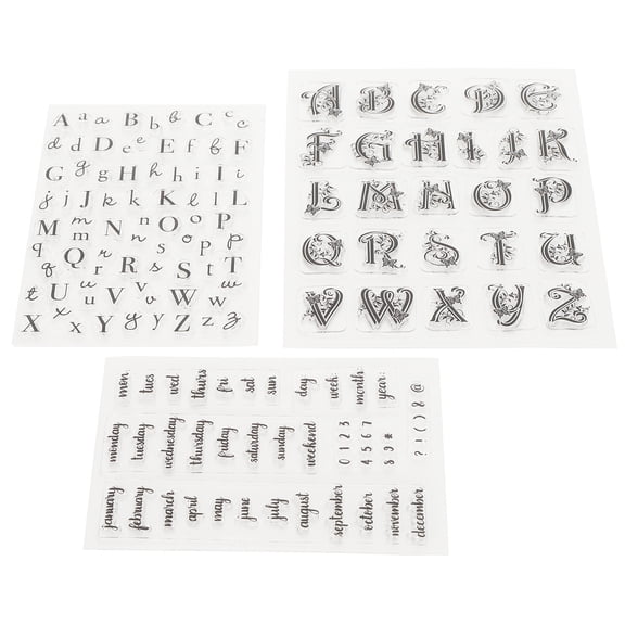 Zerodis 3 Pcs Transparent Stamp Rubber TPR DIY Journal Album Decoration Craft DIY Acces