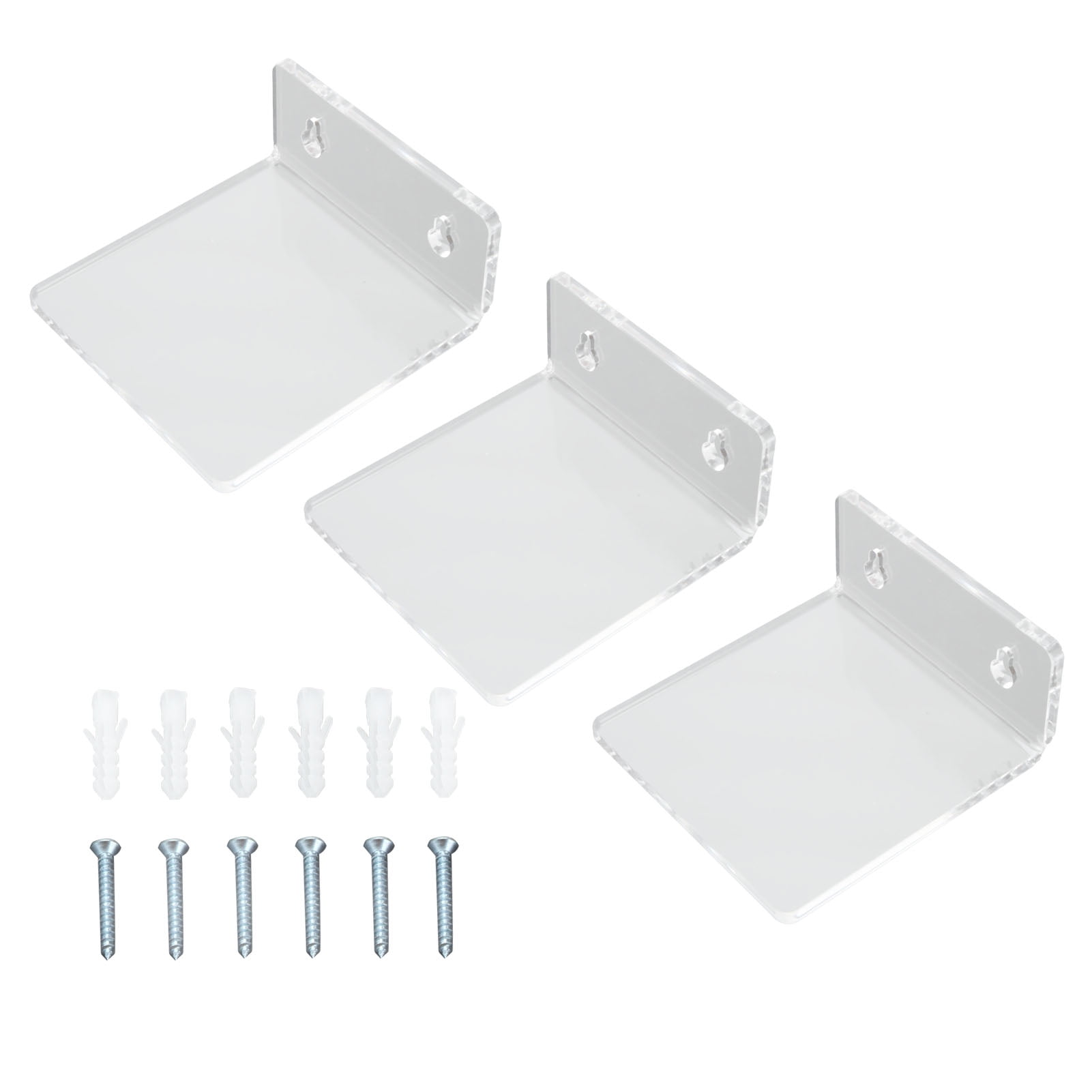 Zerodis 3PCS Clear Acrylic Display Rack Wall-Mounted Floating Shelf For ...