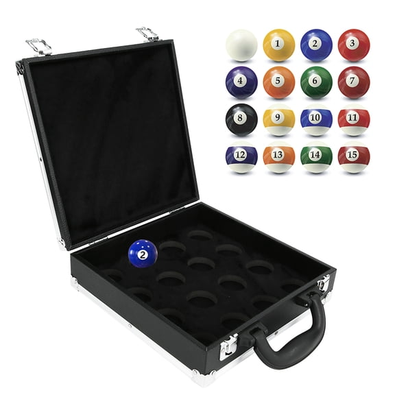 Zerodis Billiard Balls Storage Box with Carry Handle Foam Padded for 16 Balls