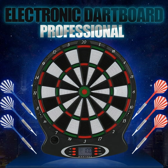 Zerodis Electronic Games, Electronic Soft Tip Dartboard LCD Display 15 Inch Target Face 6 Soft Tip Darts Target Board