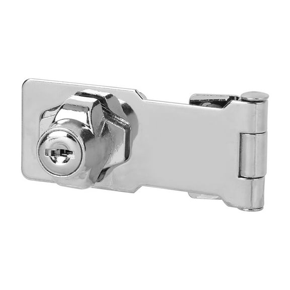 Zerodis Keyed Hasp Lock, Stainless Steel Clasp Keyed Hasp Latch Lock, Locking Hasp For Small Doors Drawer Cabinet Household Tool 5.6*1.6Inch