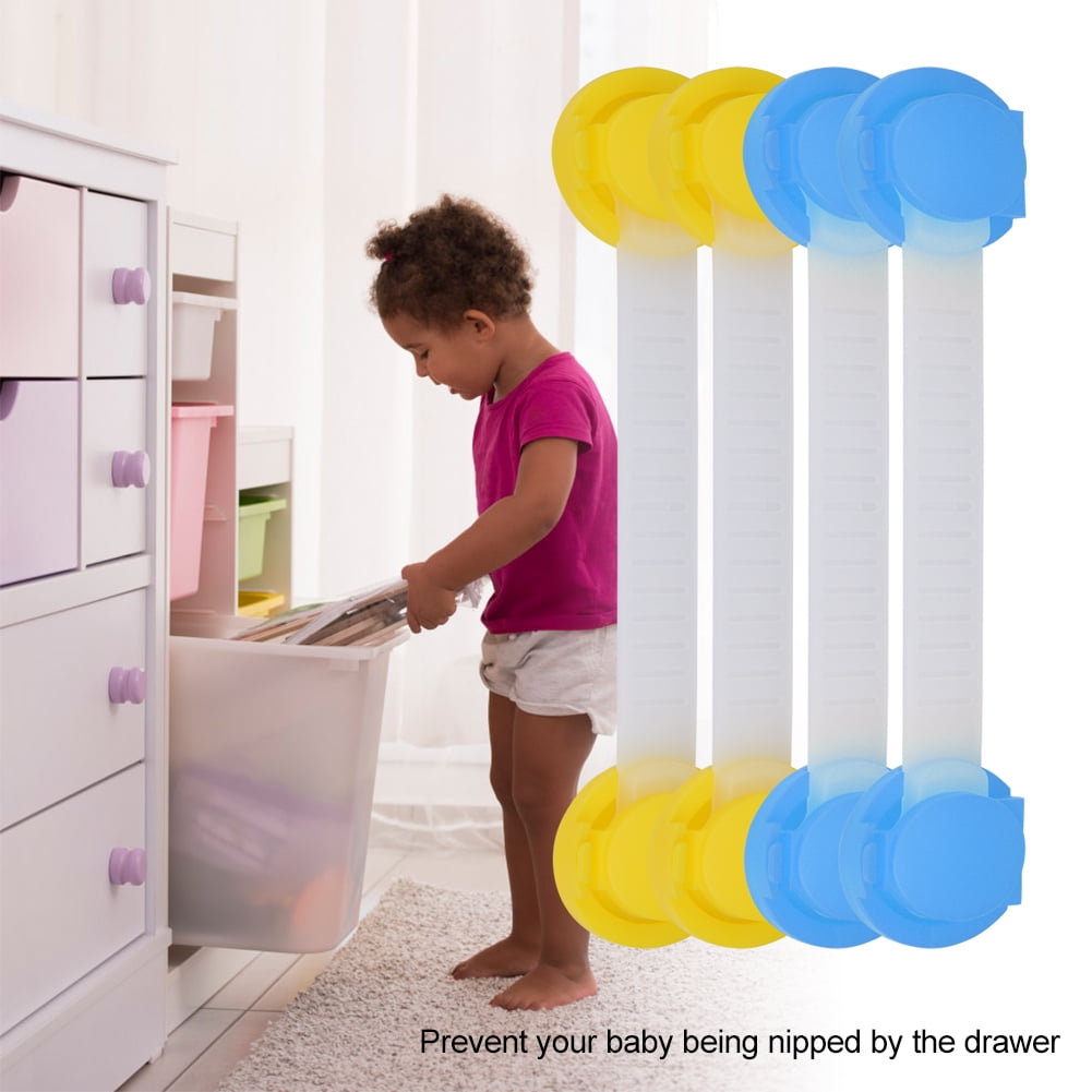 Zerodis Kids , 4pcs/ Set Adhesive Durable Long Door Lock Children