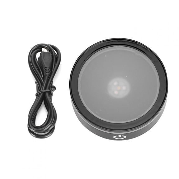 Zerodis LED Base, USB And Battery White Light Base, Lighting Modes Art Glass For Crystal