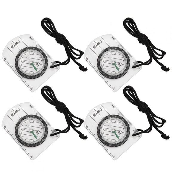 Zerodis Outdoor Compass, Sturdy  Outdoor Map Scale Compass, 4pcs For Outdoor Activities Outdoor Equipment With Hanging Rope Hiking Camping