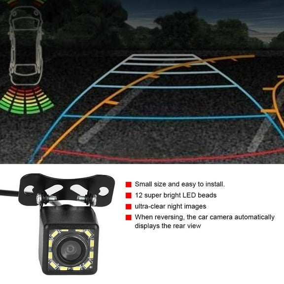 Zerodis Reversing Camera Car Rearview Camera HD Camera 12 LED Night View Reversing