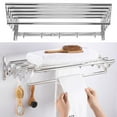 thumbnail image 1 of Zerodis Stainless Steel Space Saver Towel Rack, Wall Mounted  Clothes Drying Rack Bath Towel Holder Huge Capacity For Home Hotel Use, 1 of 8