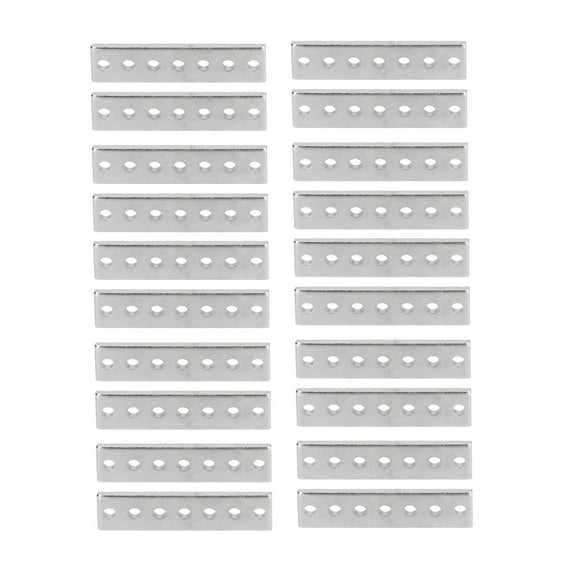Zerodis Straight Corner Bracket,20Pcs Flat Bracket Galvanized Steel High Strength Bending Resistant Metal Mending Plates Straight Braces,Brackets For Braces