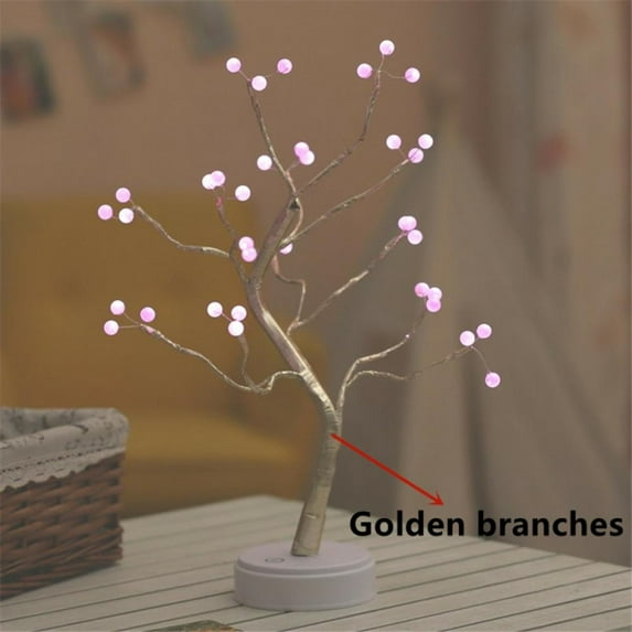 Zerofeel LED Desk Tree Lamp, Desk Table Decor 108/36 LED Head Lights for Home,Bedroom, Indoor,Wedding Party, Decoration Touch Switch Battery Powered or USB Adapter