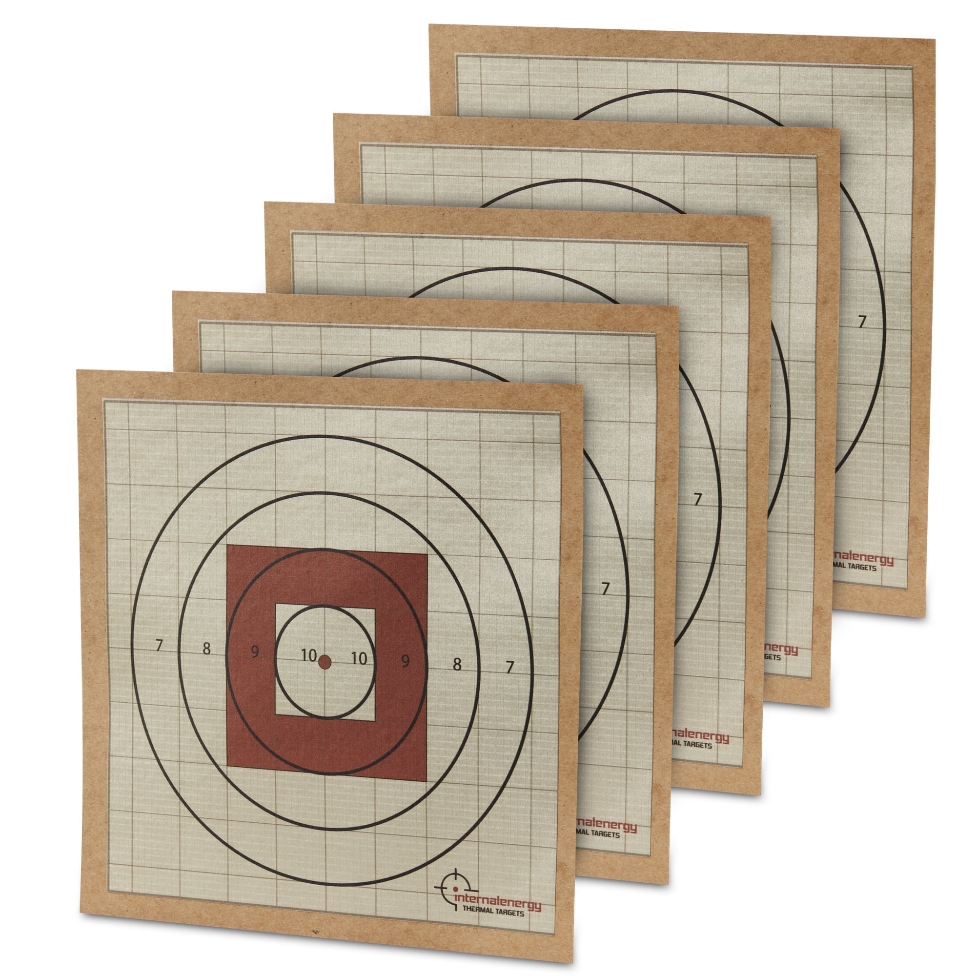 Internal Energy Zeroing Thermal Targets with Bullseye Cardboard Paper Targets, 5-Pack