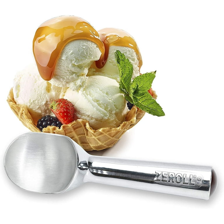 Zeroll Original 4 oz Ice Cream Scoop, Size 10, in Aluminum Alloy with Brown  End Cap (