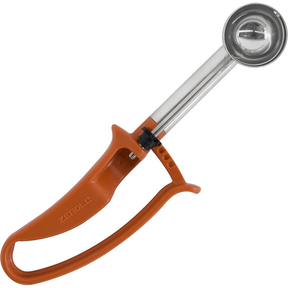 Zeroll Universal Extended Length EZ Disher Food Portion Control Scoop Designed for Right or Left Hand Use Dishwasher Safe, 1 1/2-Inch, Rust