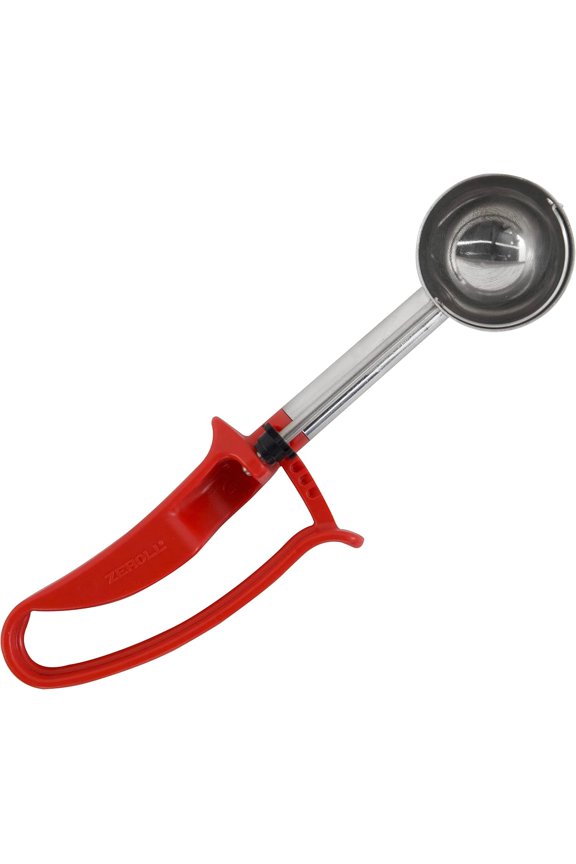 Universal Extended Length EZ Disher Food Portion Control Scoop Designed for Right or Left Hand Use Dishwasher Safe, 2-Inch- 2024-EX - Red