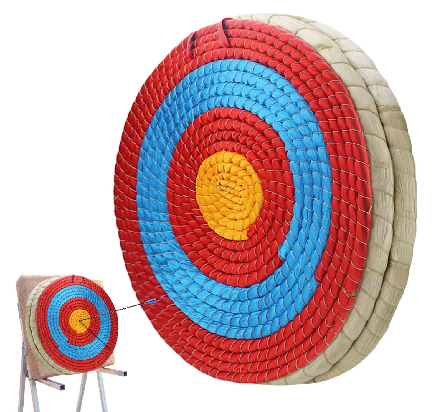 Zeronic Hand-Made Solid Straw Archery Target Durable Bow and Arrow Round Target for Youth Backyard Outdoor Shooting Practice