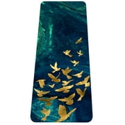 Zeronic Travel Yoga Mat Non Slip Exercise Suede Portable Mat with Carry Bag All-Purpose Fitness Mat with High Density Anti-Tear Surface for Women, Ideal for Pilates Workout (72" x 24" x 1.5mm Thick)