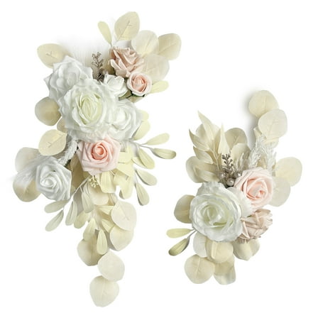 Zeronic Wedding Arch Flowers Artificial Flowers for Reception Backdrop and Welcome Ceremony Sign Flower Swag for Beautiful Dream Wedding Ceremony Floral Decor Pack of 2