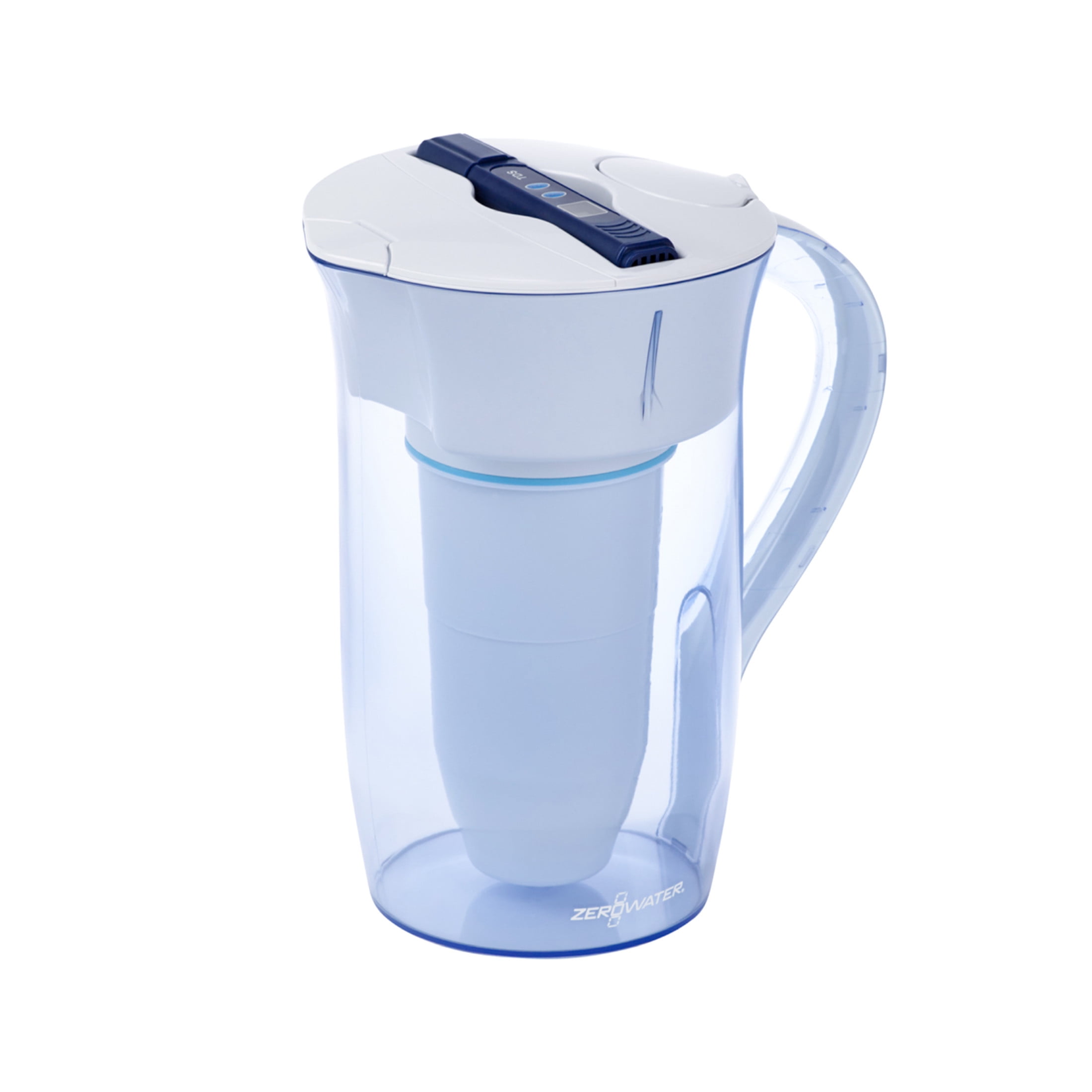 ZeroWater 10-Cup Blue Plastic Water Filtration Pitcher with Filter Indicator