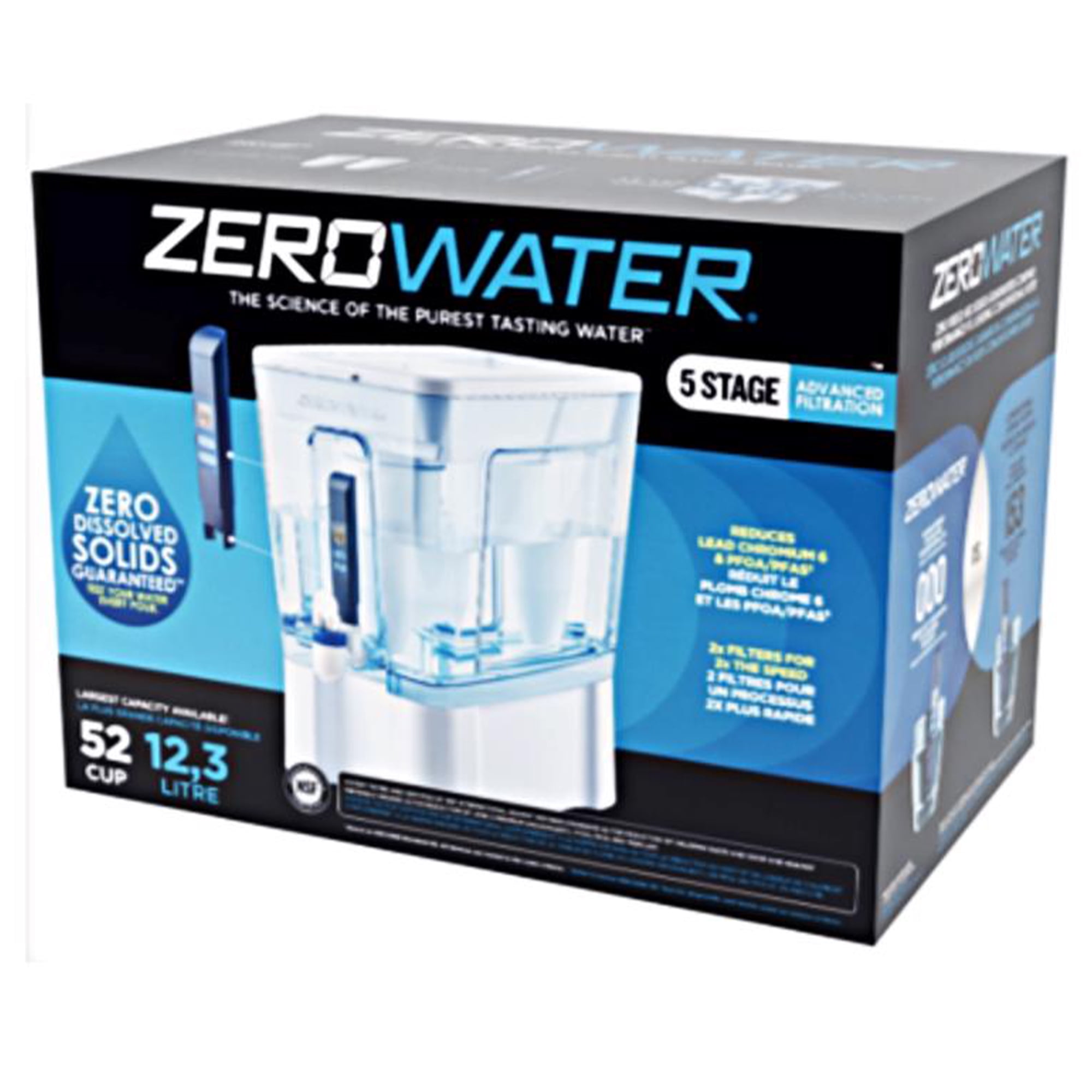 ZeroWater 52 Cups Purified Water Filtration System Dispenser with