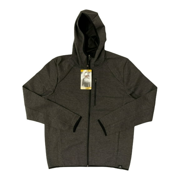Zeroxposur Men's Full Zip Stretch Fabric Tech Fleece Hoodie (Black Heather, S)