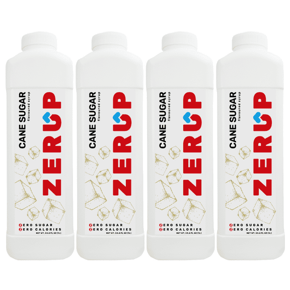 Zerup Zero Sugar Cane Sugar Syrup Sugar-Free, Zero Calories Pack of 4 33.8 Oz (1L)