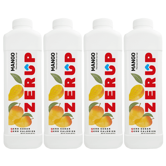 Zerup Zero Sugar Mango Syrup Sugar-Free Pack of 4 33.8 Oz (1L)