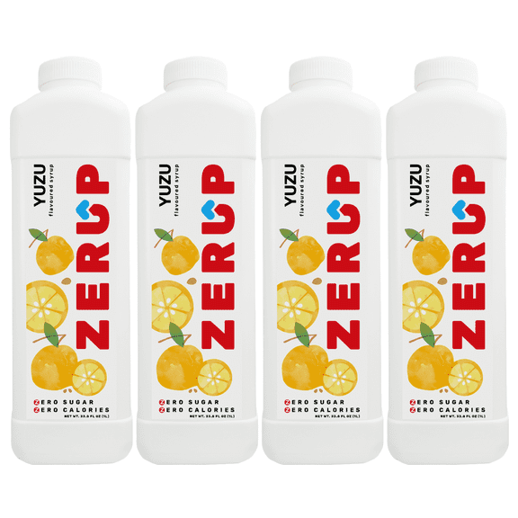 Zerup Zero Sugar Yuzu Syrup Sugar-Free, Zero Calories Pack of 4 33.8 Oz (1L)