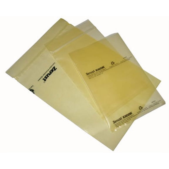 Zerust Multipurpose VCI Poly Bag - Zip Closure - 3" x 5" - Pack of 12