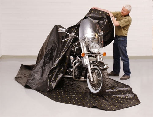 Zerust Rust Protection Motorcycle Storage Cover with Zip Closure with Corrosion Prevention and Protection - 145 in x 70 in