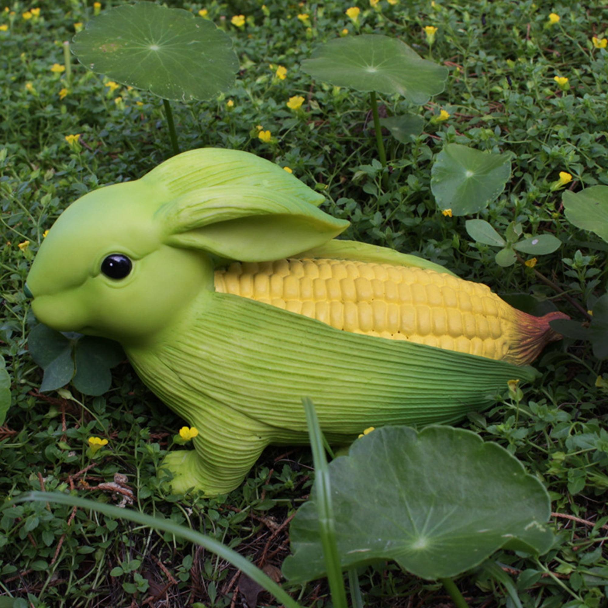 Zervatek Bunny Statues, Funny Corn Rabbit Figurines, Art Sculptures for