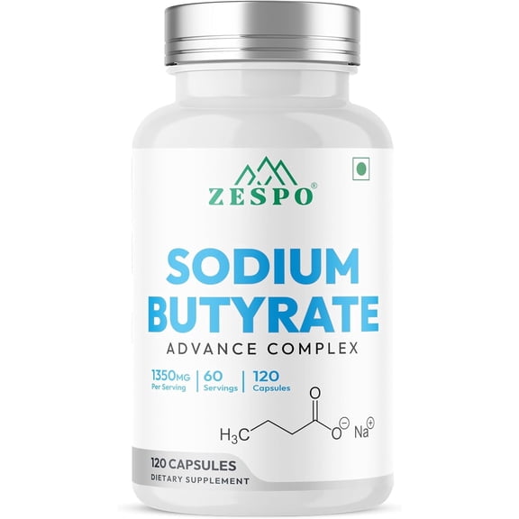 Zespo Sodium Butyrate 1000mg Micro-Encapsulated with Tributyrin, 120 Caps