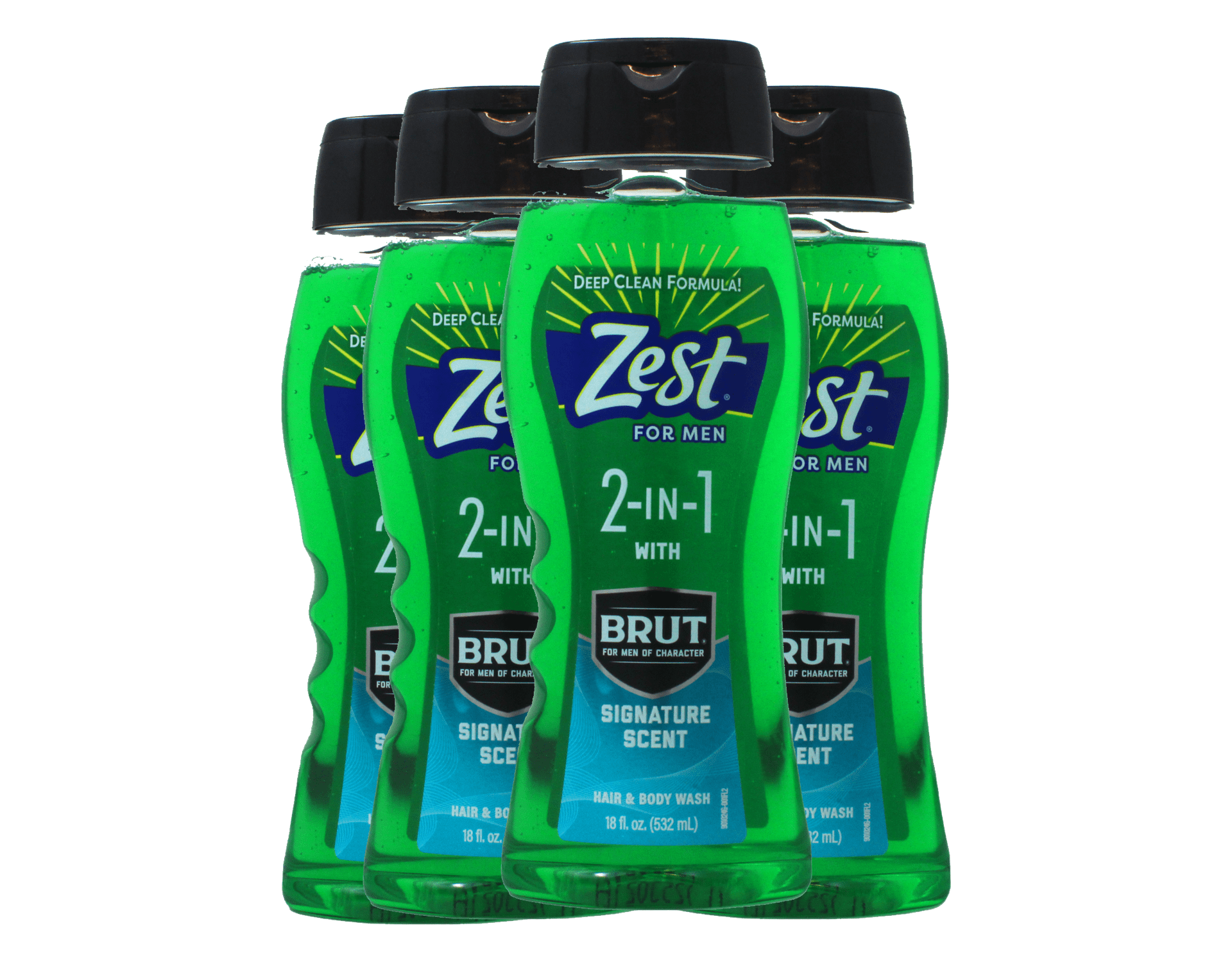 Zest 2-in-1 Hair & Body Wash, Brut Signature Scent, 18 oz Men's