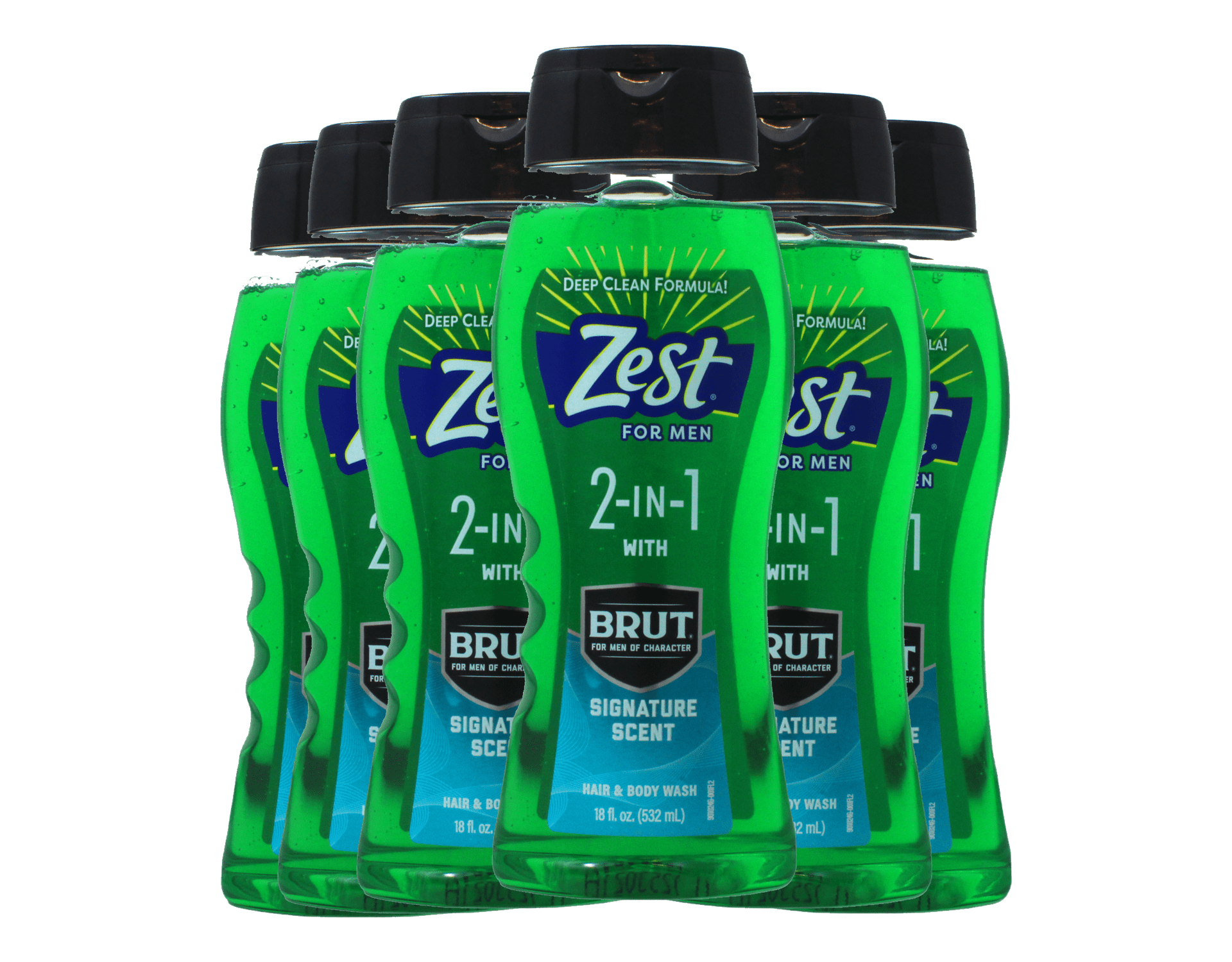 Zest 2-in-1 Hair & Body Wash, Brut Signature Scent, 18 oz Men's
