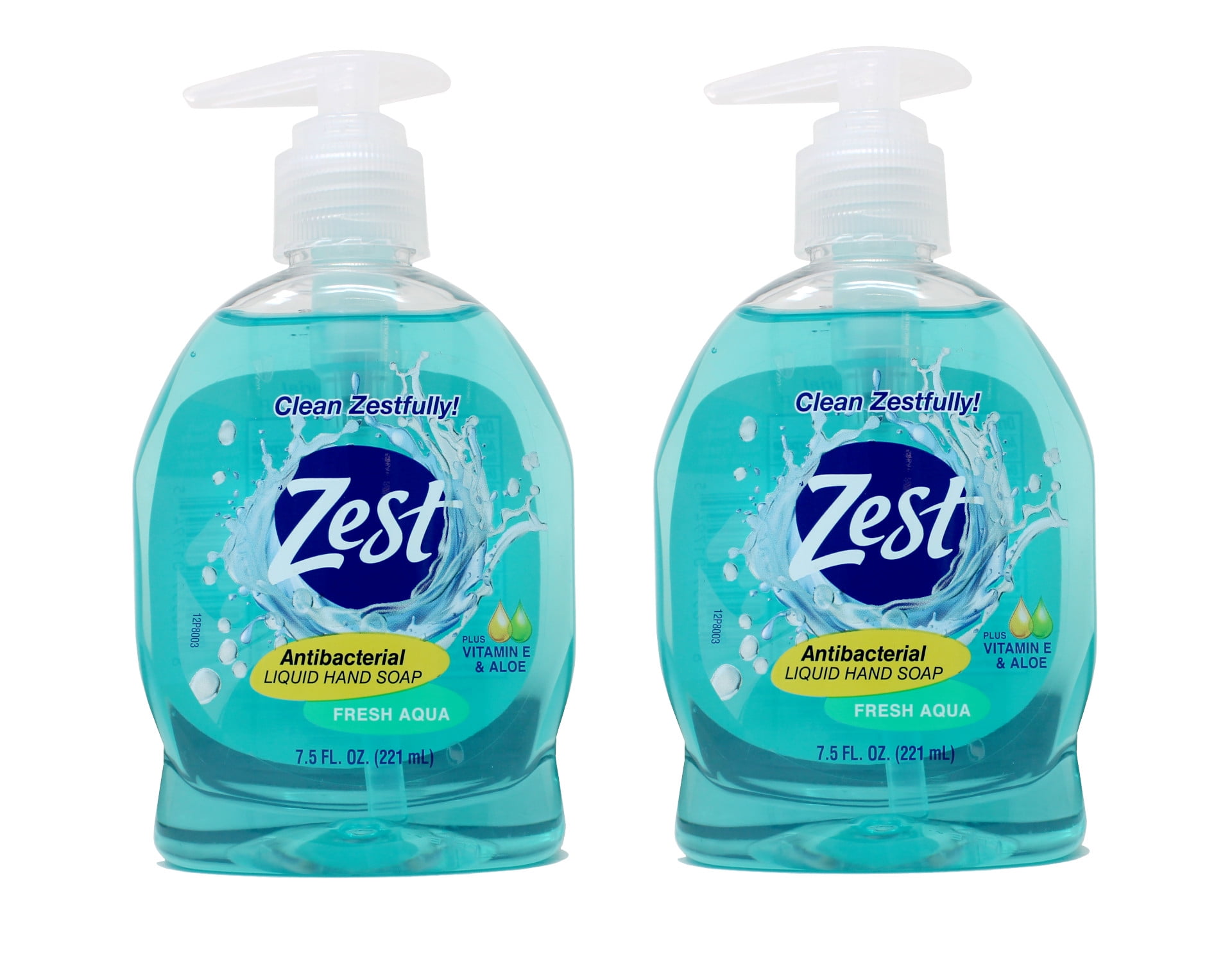 Zest Antabacterial Liquid Hand Soap Plus Vitamin E & Aloe Fresh Aqua 7.