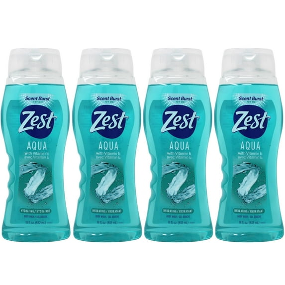 Zest Aqua Body Wash, 18 Oz (Pack Of 4).