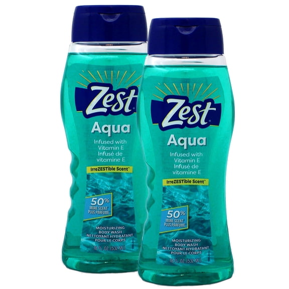 Zest Aqua Aguamarina Body Wash And Gel Deducha - 18 Oz, 2 Pack