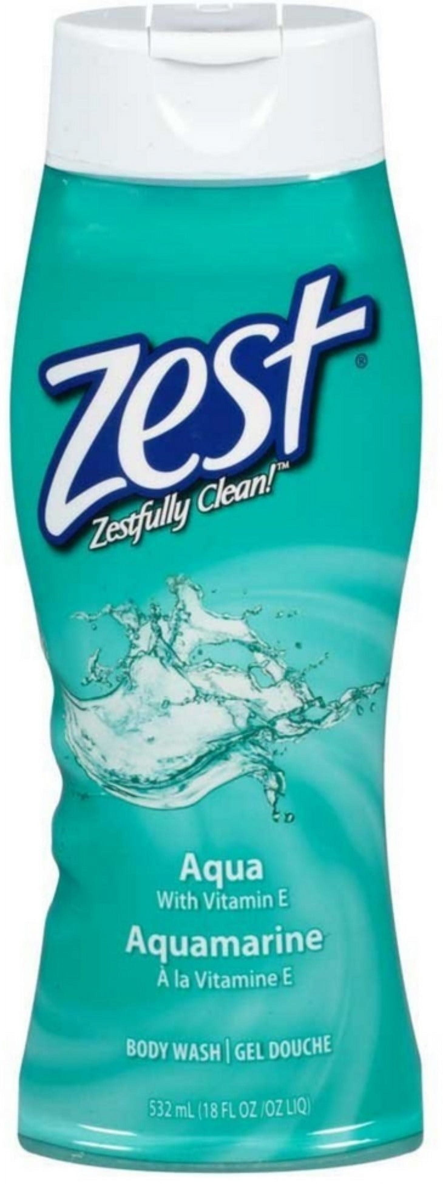 Zest Body Wash, Aqua 18 oz (Pack of 4)