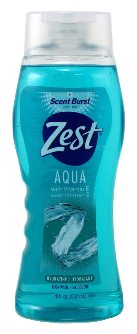 Zest Body Wash Aqua With Vitamin-E Hydrating 18oz (Pack of 3)