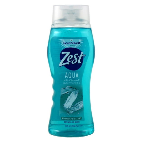 Zest Body Wash Aqua With Vitamin-E Hydrating 18oz (Pack of 3)