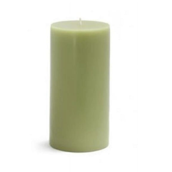 Zest Candle CPZ-089-12 3 x 6 in. Sage Green Pillar Candles-12pcs-Case - Bulk