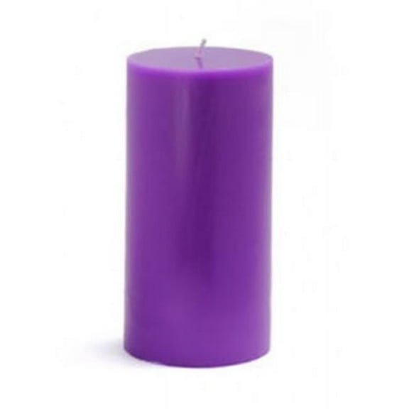 Zest Candle CPZ-091-12 3 x 6 in. Purple Pillar Candles-12pcs-Case - Bulk